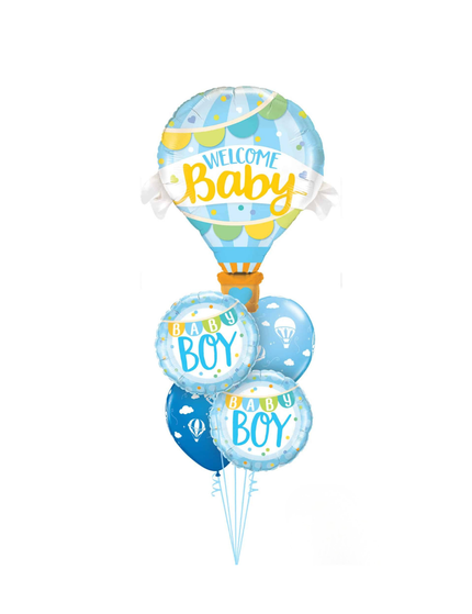 Welcome Baby Boy Hot Air Balloon Set 10pc