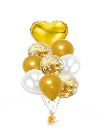 Heart Foil Balloon Bouquet Set 10pc