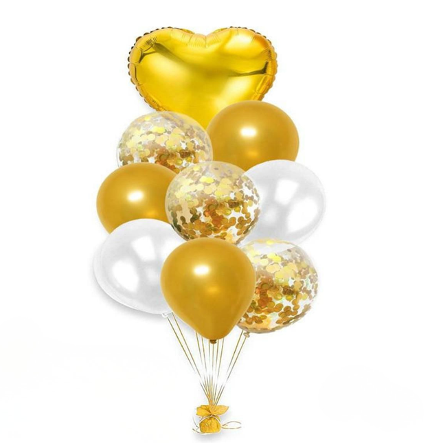 Heart Foil Balloon Bouquet Set 10pc
