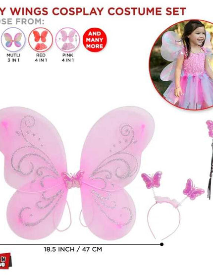 3 pcs Girls Butterfly Wings