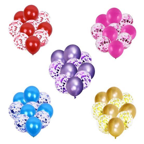 Balloon Sets - 5 Latex and 5 Clear