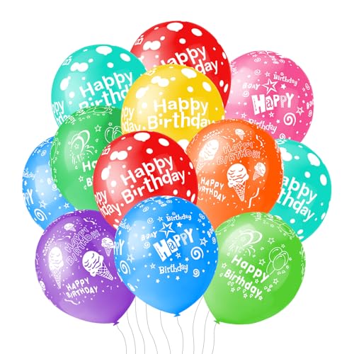 10pc Printed Happy Birthday Balloons