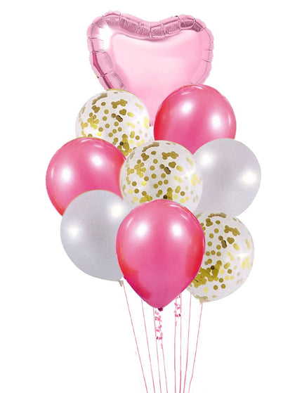Heart Foil Balloon Bouquet Set 10pc