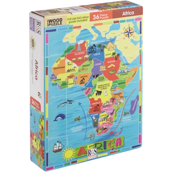RGS Group Wooden Africa Map Puzzle 36 Piece