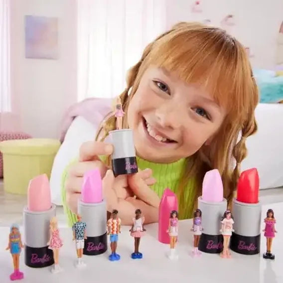 Barbie Mini BarbieLand Fashionistas Dolls, 1.5-inch Mini Dolls in Lipstick Tube, Surprise Reveal (Styles May Vary)