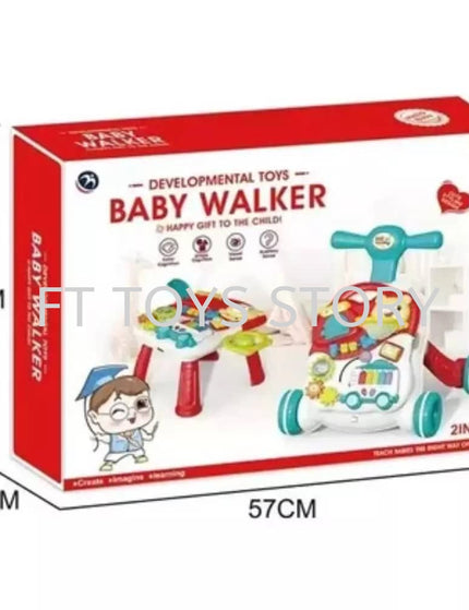 2 in 1 Baby Walker Sit-to-Stand Learning Early Educational Removable Play Panel