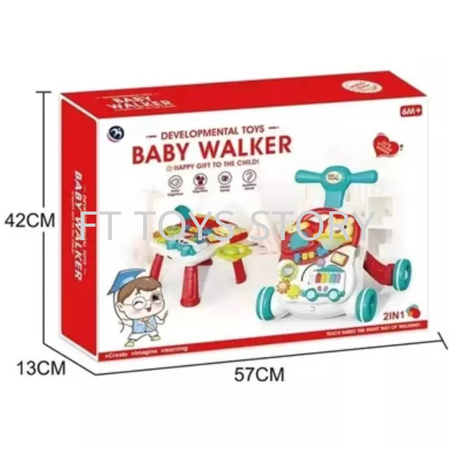 2 in 1 Baby Walker Sit-to-Stand Learning Early Educational Removable Play Panel