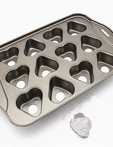 12 Cup Hearts Shaped Non-stick Muffin Pan