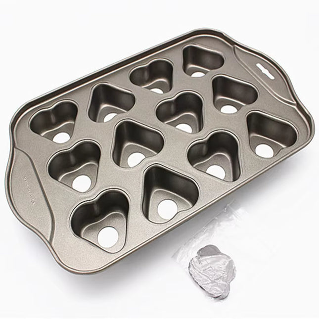 12 Cup Hearts Shaped Non-stick Muffin Pan