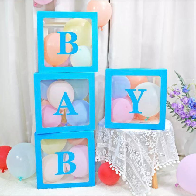 Blue "Baby" Balloon Cube Boxes