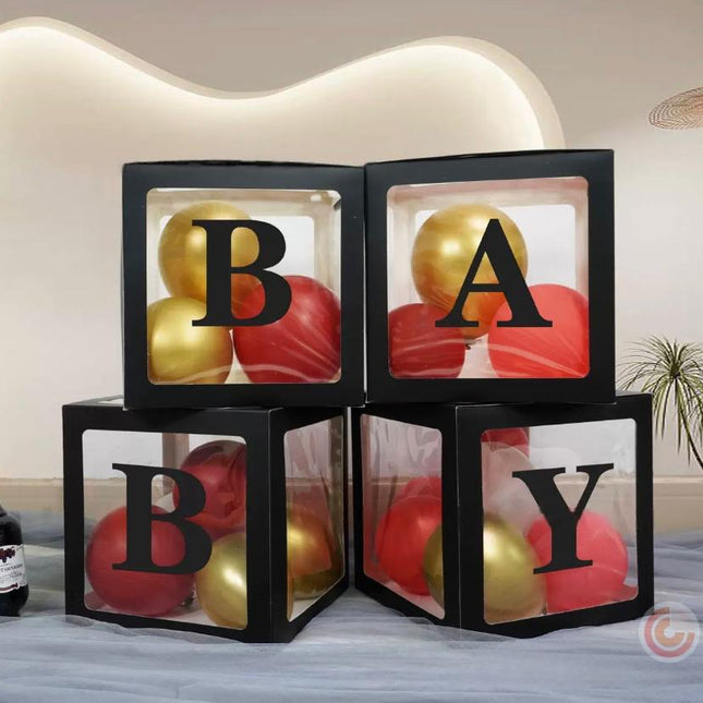 Black "Baby" Balloon Cube Boxes