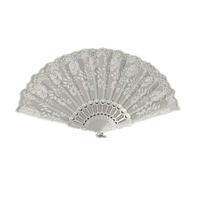 White Lace Folding Fan