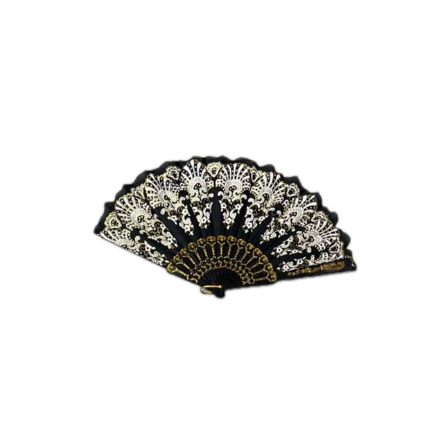Black & Gold Folding Fan