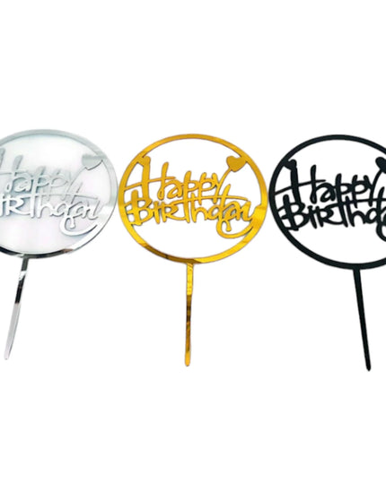 Happy Birthday Round Cake Topper