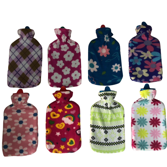 Floral Fleece Cover Hot Water Bottle