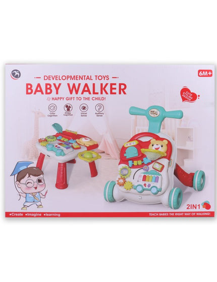2 in 1 Baby Walker Sit-to-Stand Learning Early Educational Removable Play Panel