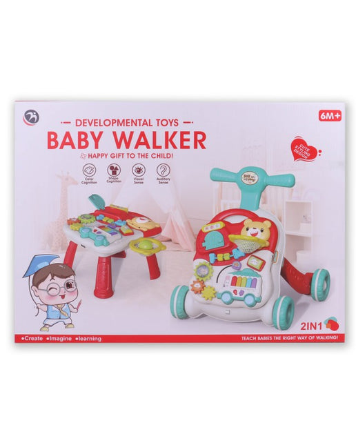 2 in 1 Baby Walker Sit-to-Stand Learning Early Educational Removable Play Panel