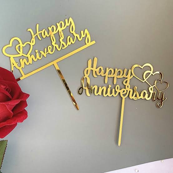 Acrylic Happy Anniversary Cake Toppers