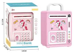 Mini electronic money bank pink