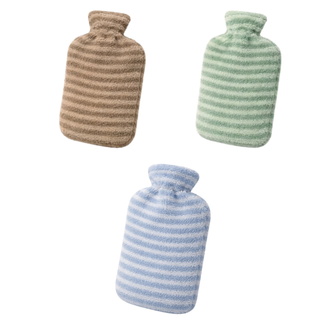 Wispoe Striped Plush Hot Water Bottles