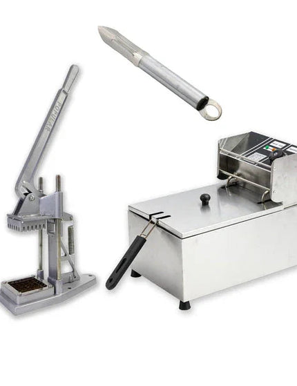 Combo Chip fryer single & chip cutter