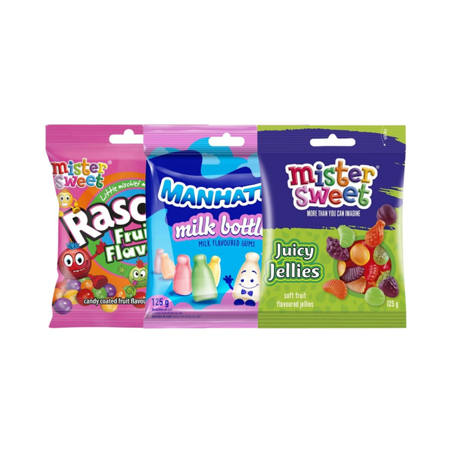 Mister Sweet Jellies,Manhattan or Rascal Candy 125G