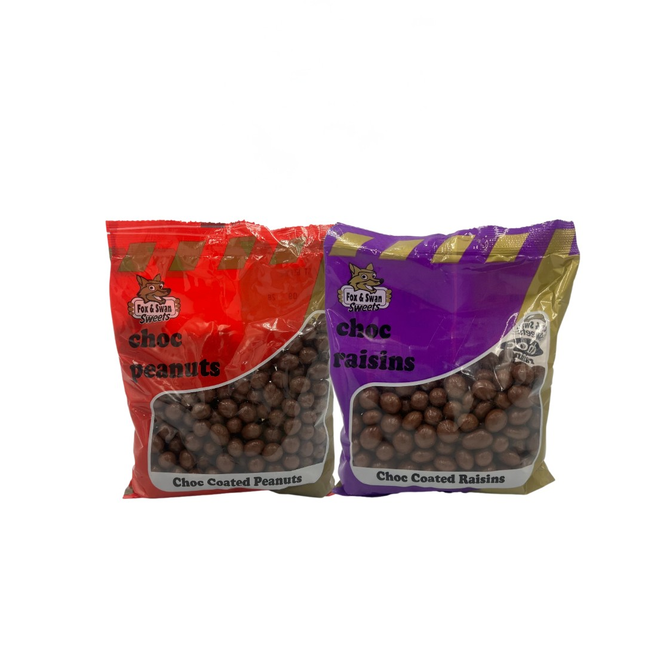 Fox & Swans Chocolate Peanuts or Chocolate Raisans